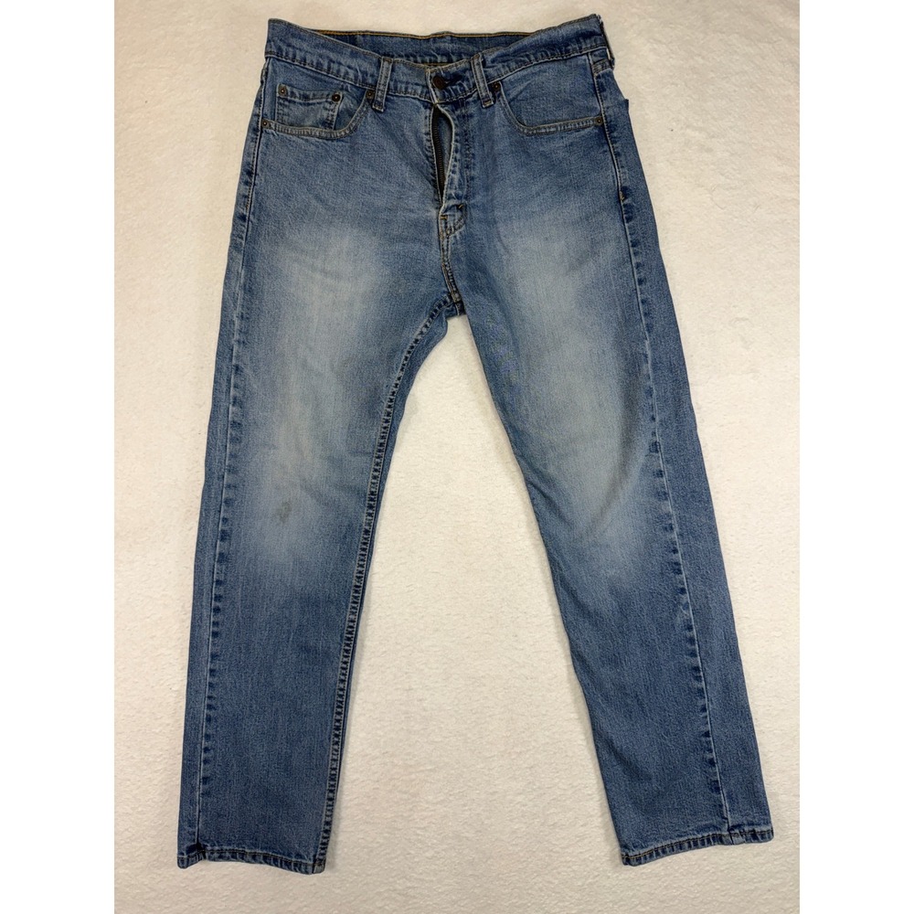 Levis 505 Regular Fit Straight Leg Jeans Mens 32x30 Medium Wash Blue Denim